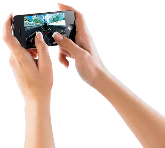 Callstel Saugnapf-Game-Buttons für kapazitive Touchscreens, 2er-Set