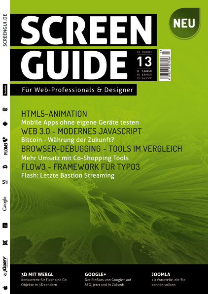 Titelseite der ersten Ausgabe der Screenguide Titelseite der ersten Ausgabe der Screenguide