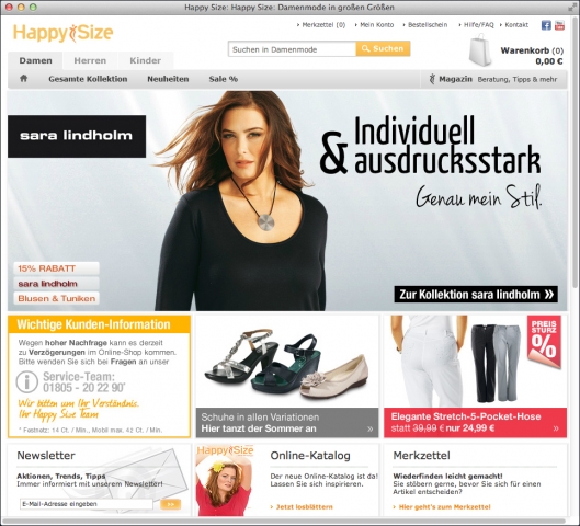 Das Modeversandhaus Happy Size optimiert seine E-Commerce-Plattform mit Hilfe der Lösungen und Servi