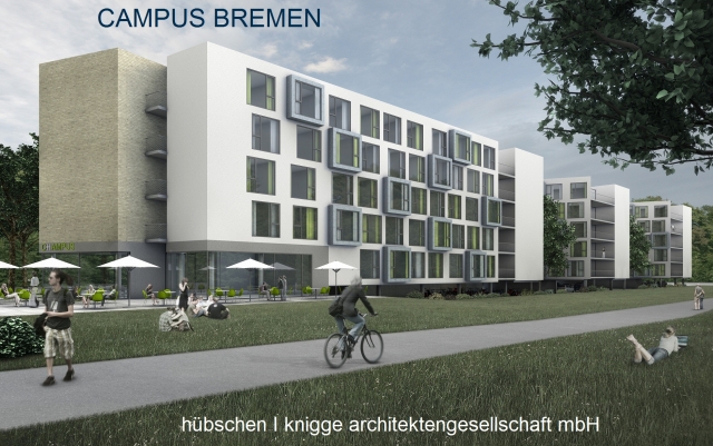 Visualisierung des Studentenapartmenthauses Campus Bremen Visualisierung des Studentenapartmenthauses Campus Bremen