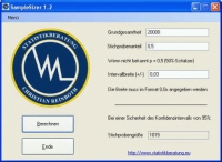 Screenshot der Software SampleSizer Screenshot der Software SampleSizer
