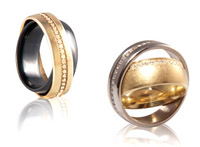 Ringe, die ineinander schweben – die xoé-Kollektion des Schmuckdesigners Matthias Wülfing.
