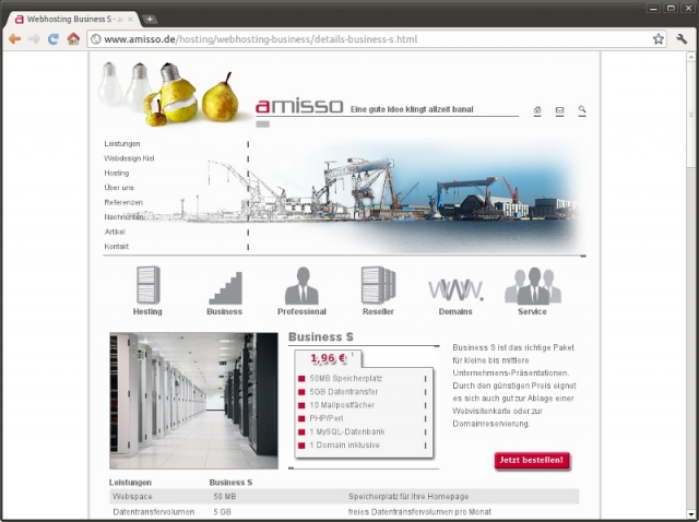 Screenshot amisso Webhosting Screenshot amisso Webhosting