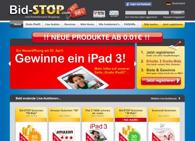 Die neue Auktionsplattform Bid-STOP.com Die neue Auktionsplattform Bid-STOP.com