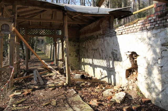 Historische Kegelbahn im Park von Wildbad Rothenburg