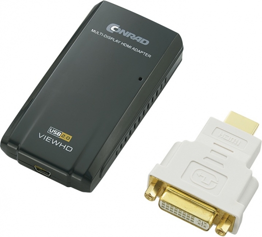 Die externe USB-Grafikkarte auf DVI / HDMI wird einfach mit PC und Bildschirm verbunden. Die externe USB-Grafikkarte auf DVI / HDMI wird einfach mit PC und Bildschirm verbunden.