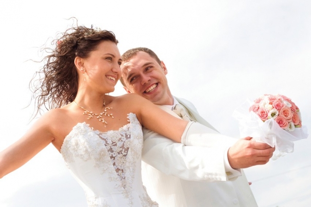 Brautpaar auf der Hochzeit