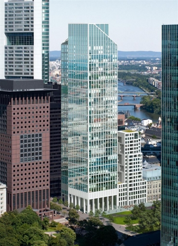 So wird der TaunusTurm im Frankfurter Bankenviertel aussehen.