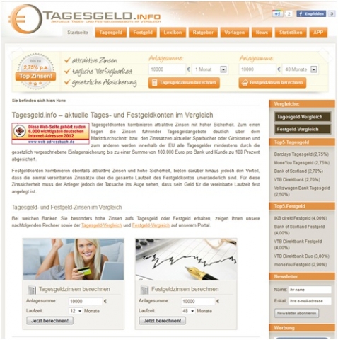 Tagesgeld.info - Tagesgeld und Festgeld imÜberblick Tagesgeld.info - Tagesgeld und Festgeld imÜberblick