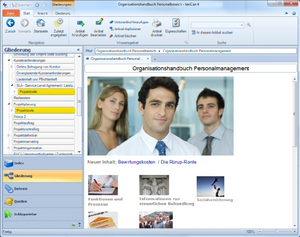 Screenshot lexiCan 4 Business Edition (www.lexican.de)