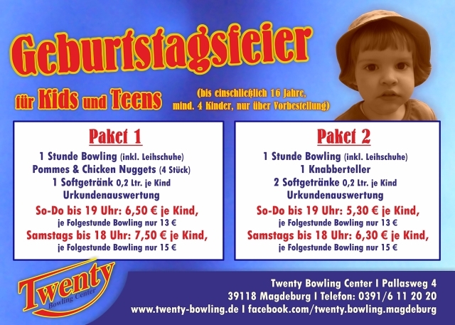 Kindergeburtstag im Magdeburger Twenty Bowling Center