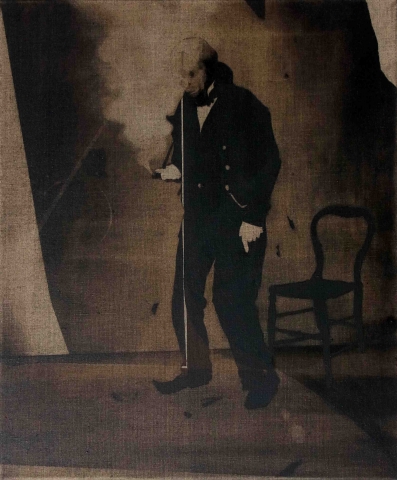 Henning Kles, B.H.H.#7, 60 x 50 cm, Bitumenemulsion auf Leinwand, 2012 Henning Kles, B.H.H.#7, 60 x 50 cm, Bitumenemulsion auf Leinwand, 2012