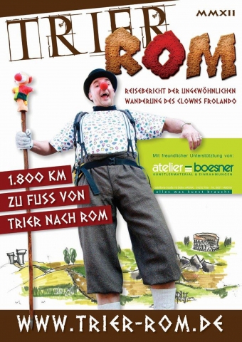Clown Frolando pilgert vom Dom nach Rom Clown Frolando pilgert vom Dom nach Rom