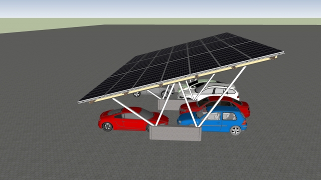 Das Görisrieder Unternehmen ECS Solar bietet Carport-Systeme mit Photovoltaik-Panels an. Foto: ECS S Das Görisrieder Unternehmen ECS Solar bietet Carport-Systeme mit Photovoltaik-Panels an. Foto: ECS S