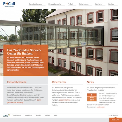 Modern, übersichtlich, aufgeräumt. So präsentiert sich die F-Call mit Ihrem neuen Internetauftritt.