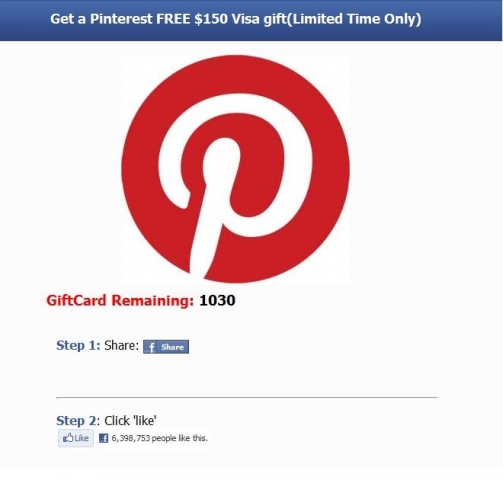 Kostenlose Pinterest Visa-?Gift-Card?