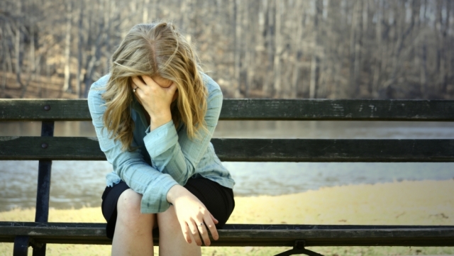 Frau mit Burnout Frau mit Burnout