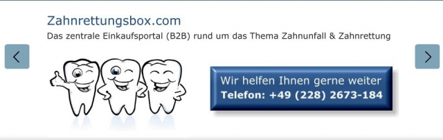 Bild der Website Zahnrettungsbox.com