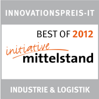 Beim Innovationspreis-IT 2012 als BEST OF 2012 in der Kategorie „Industrie & Logistik“ ausgezeichnet Beim Innovationspreis-IT 2012 als BEST OF 2012 in der Kategorie „Industrie & Logistik“ ausgezeichnet
