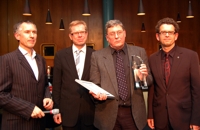 vlnr: Wolf Lieser, Direktor Digital Art Museum Berlin, Hans-Christian Semmler, Haupt Pharma AG, Norm vlnr: Wolf Lieser, Direktor Digital Art Museum Berlin, Hans-Christian Semmler, Haupt Pharma AG, Norm