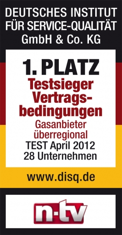 Gütesiegel Testsieger Vertragsbedingungen Gasanbieter