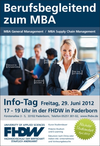 MBA-Studium berufsbegleitend an der Fachhochschule der Wirtschaft (FHDW) MBA-Studium berufsbegleitend an der Fachhochschule der Wirtschaft (FHDW)