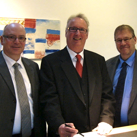 v.l.n.r. Vizepräsident Ralf Gusek, Präsident Michael Steig, Vizepräsident Thomas Dirk Meyer