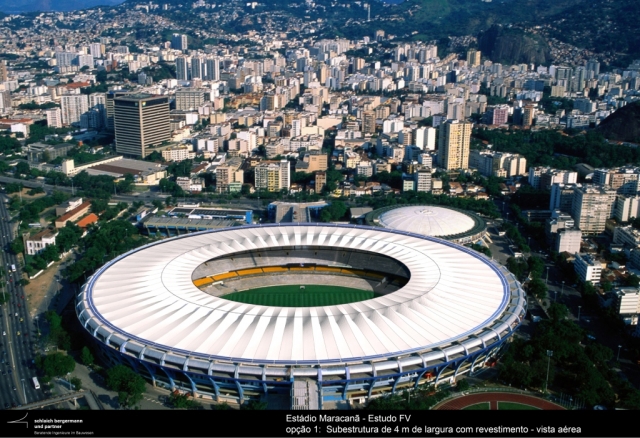 Vorläufige Darstellung des Maracanã Fußballstadions (Aufnahme: EDF).