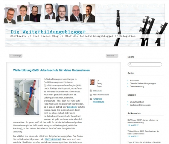 »Die Weiterbildungsblogger« bloggen sowohlüber Themen aus EDV/IT als auch aus den Bereichen der  Per