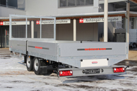 Der neue Baustoffanhänger von Wörmann ist ideal für den Transport von Baustoff und Gerüsten geeignet