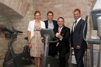 Sportlich in historischen Gemäuern: A.Maurer, C.Hoffmann, R.Schild und Prof.Dr.T.Albers (v.l.n.r.).