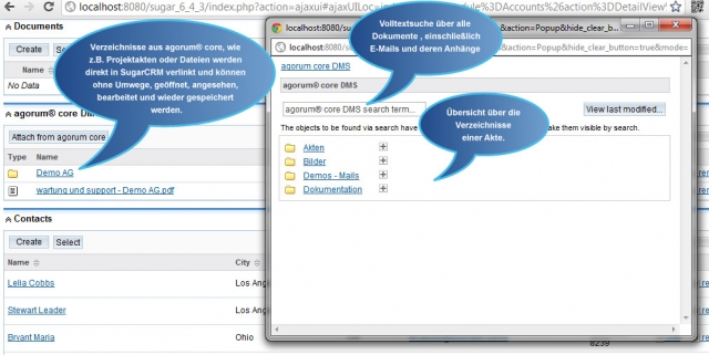 Mit sugorum das Open Source Dokumentenmanagement-System agorum® core mit SugarCRM verknüpfen. Mit sugorum das Open Source Dokumentenmanagement-System agorum® core mit SugarCRM verknüpfen.