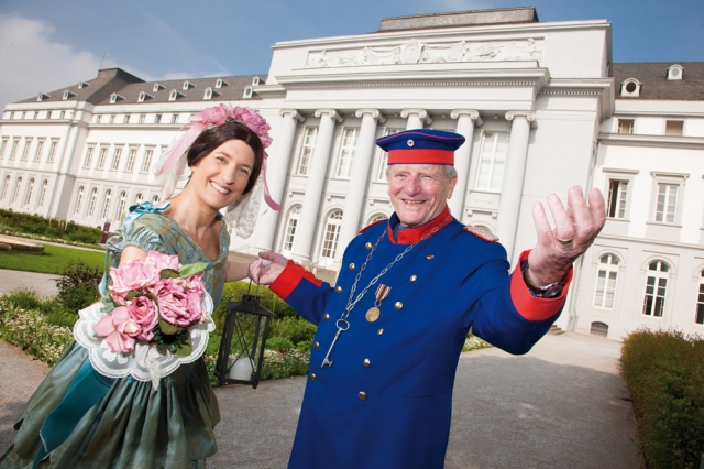 Amandus und Augusta begleiten Koblenz-Besucher beim Bummel durch die ehemaligen BUGA-Parks.