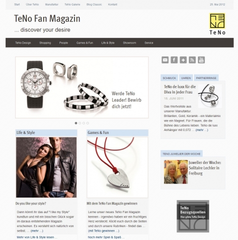Screenshot (Auszug) vom neuen TeNo Fan Magazin - www.teno-fan-magazin.de
