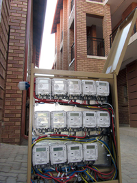 Beispiel für eine exemplarische Smart Metering-Infrastruktur in einem Neubaugebiet. 