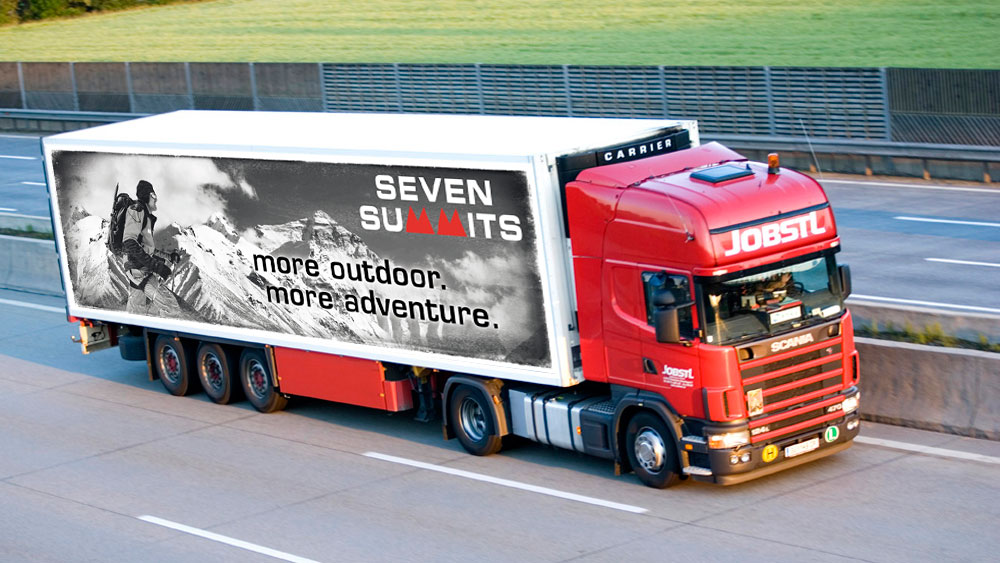 Szenenbild LKW-Werbung. Quelle: PLAKAT AM LKW GmbH Szenenbild LKW-Werbung. Quelle: PLAKAT AM LKW GmbH