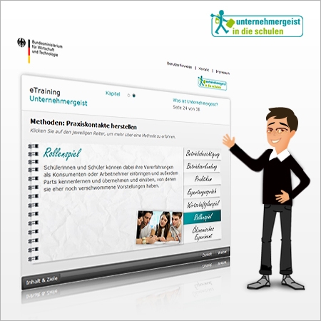 Die eTrainings sind mit Videos, Audiokommentaren und interaktiven Spielen abwechslungsreich aufberei