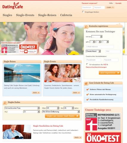 Dating Cafeüberzeugte die Teilnehmer im Test unter anderem durch dieÜbersichtkeit seines Internetauf Dating Cafeüberzeugte die Teilnehmer im Test unter anderem durch dieÜbersichtkeit seines Internetauf