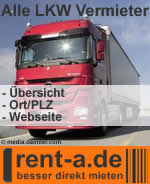 www.rent-a.de Übersicht: Alle LKW Vermieter –Ort, PLZ, Link zur Webseite.