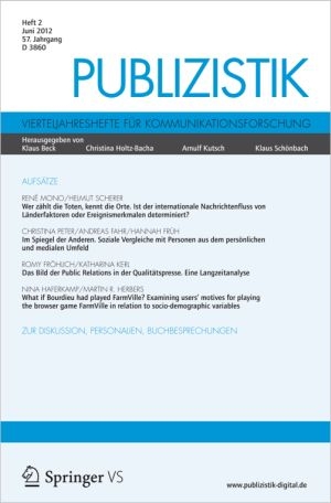 Coverabbildung der aktuellen Ausgabe 02/2012 der Fachzeitschrift Publizistik