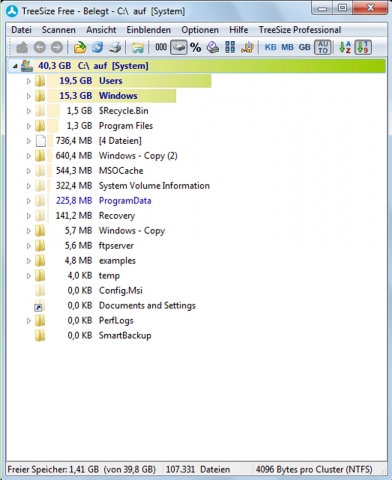 JAM Software hat TreeSize Free 2.7 zur Speicherplatz-Optimierung jetzt mit erweiterten Anzeige- und 