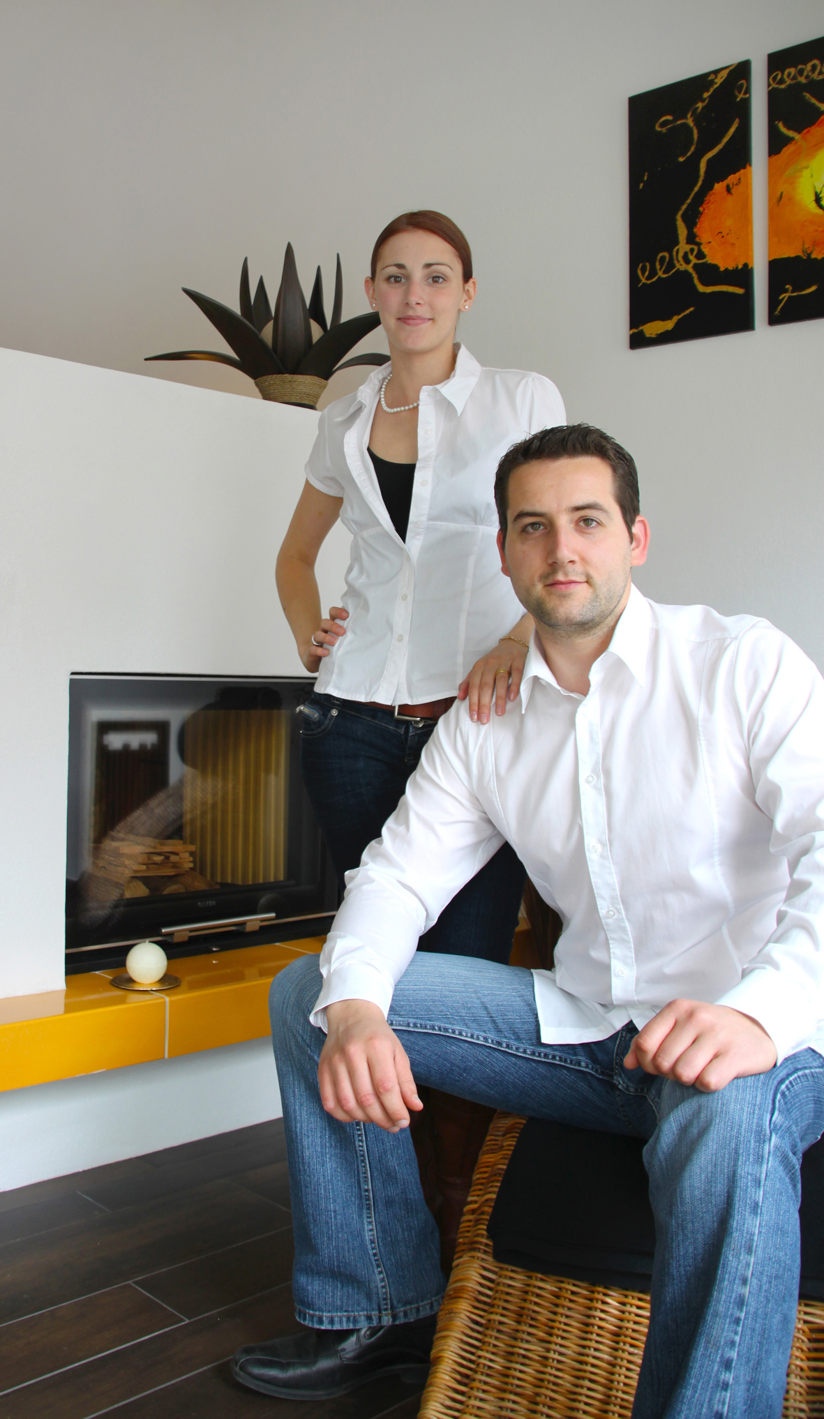 Feuer und Flamme fürs Handwerk: Michael König-Marcussen und Frau Sabine sind mit ?Ofenherz? auf Erfo
