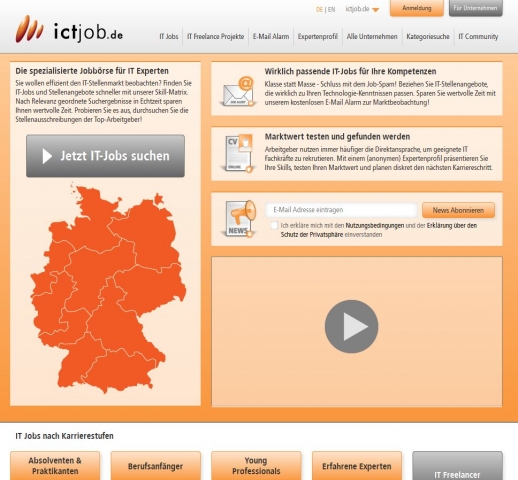 ictjob.de - Die spezialisierte Jobbörse für IT-Experten ictjob.de - Die spezialisierte Jobbörse für IT-Experten
