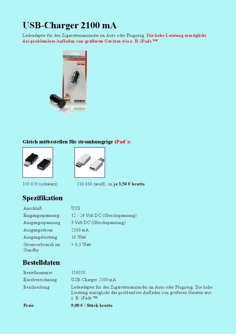 Angebot iPad Charger und Widerstandsbrücke Angebot iPad Charger und Widerstandsbrücke