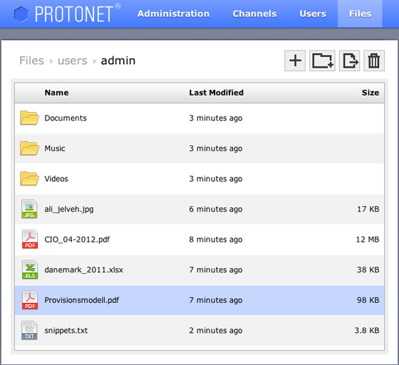 Screenshot der Dateiverwaltung Screenshot der Dateiverwaltung