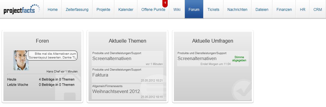 Abstimmungen, Diskussionen und Wiki in projectfacts
