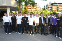 FK Austria Wien mit Trainer Peter Stöger, Hotelier Wolfgang Hinteregger, Hotel Park's Velden FK Austria Wien mit Trainer Peter Stöger, Hotelier Wolfgang Hinteregger, Hotel Park's Velden