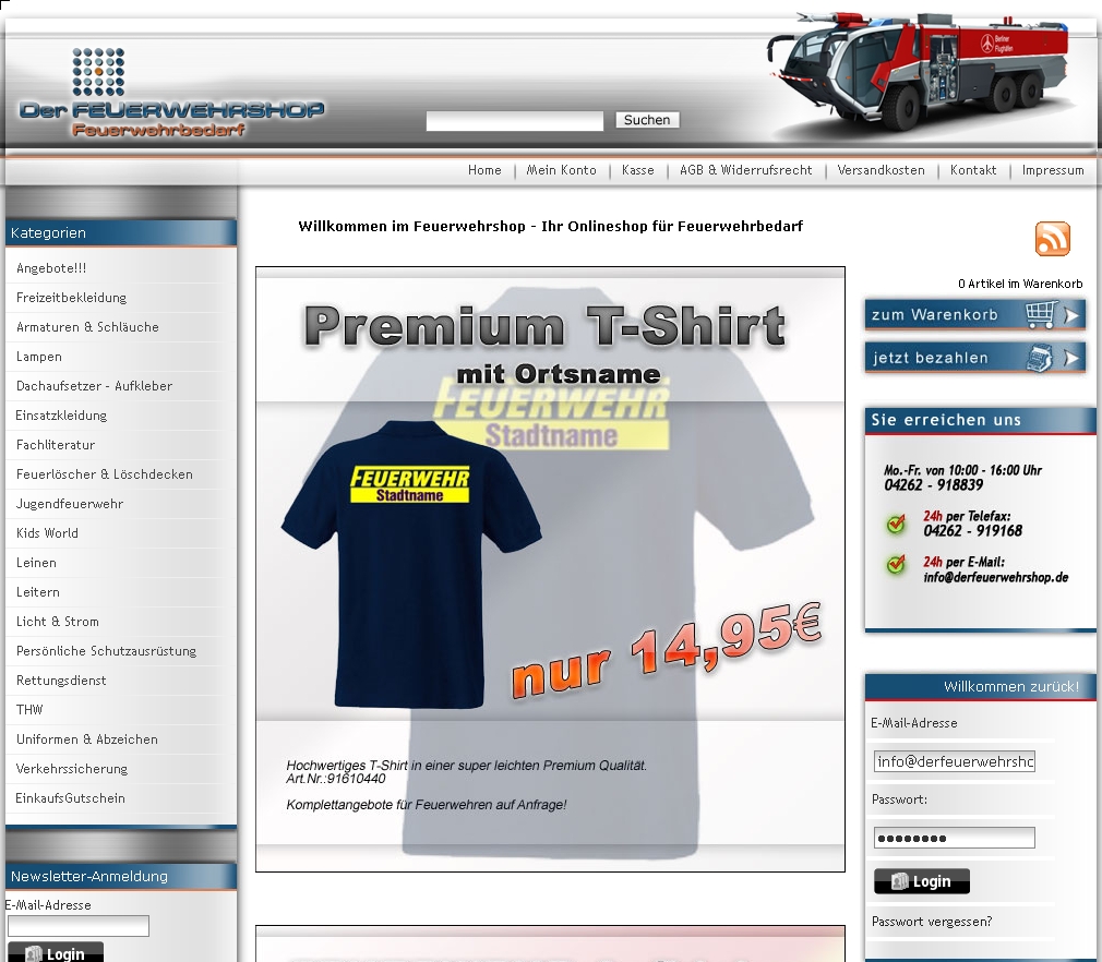 DerFeuerwehrshop - Ihr Partner für Feuerwehrbedarf / Die Nr. 1 für Feuerwehr- & Rettungsdienstausrüs