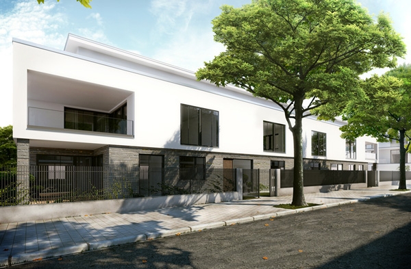 Architektur Visualisierung zur Vermarktung eines exklusiven Mehrfamilienhauses