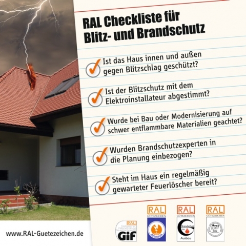 RAL Checkliste für Blitz- und Brandschutz? die wichtigsten Fragen rund um einen zuverlässigen Schutz RAL Checkliste für Blitz- und Brandschutz? die wichtigsten Fragen rund um einen zuverlässigen Schutz